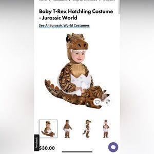 Baby T-Rex Hatchling Costume
- Jurassic World